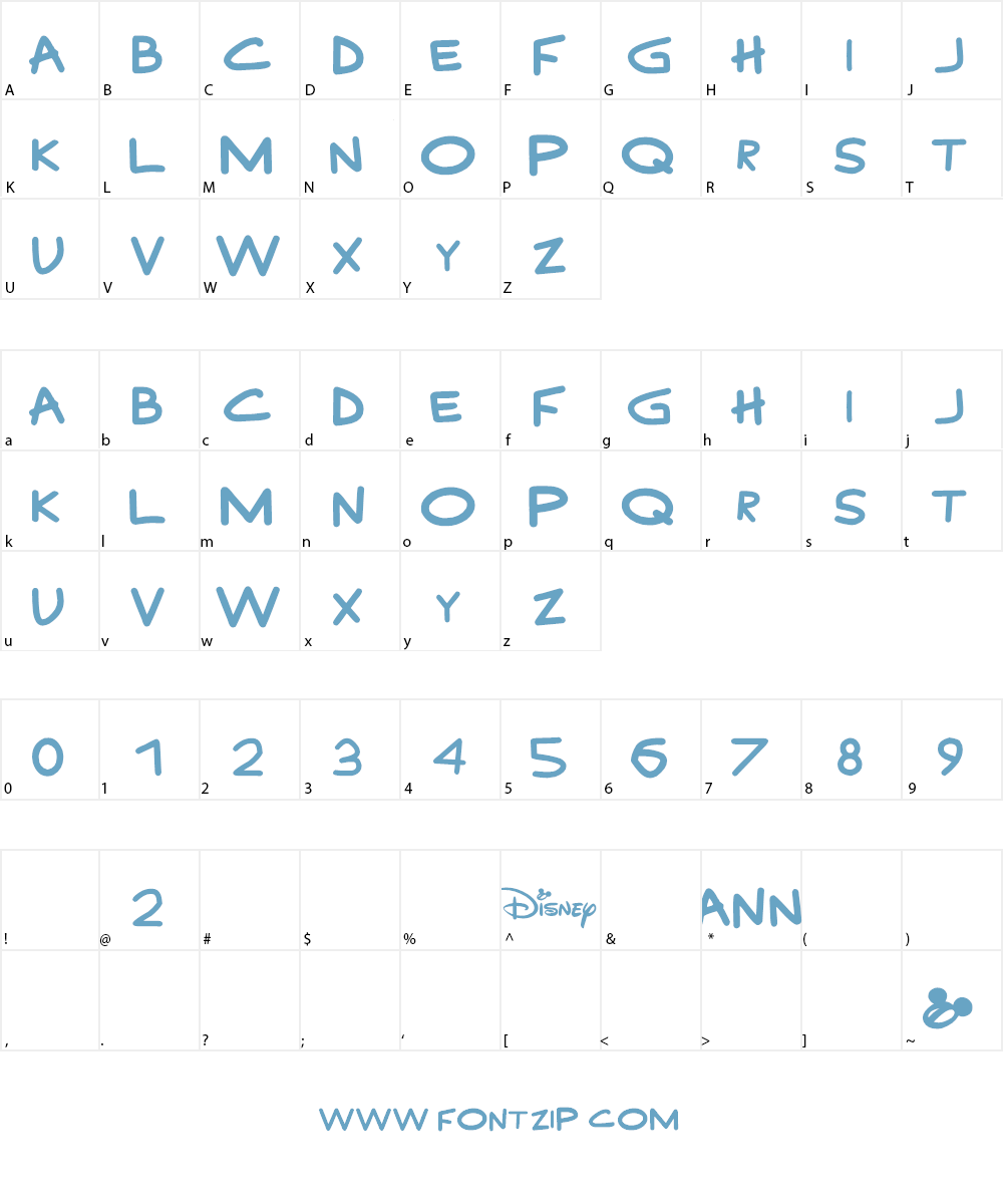 Disney Channel Font Character